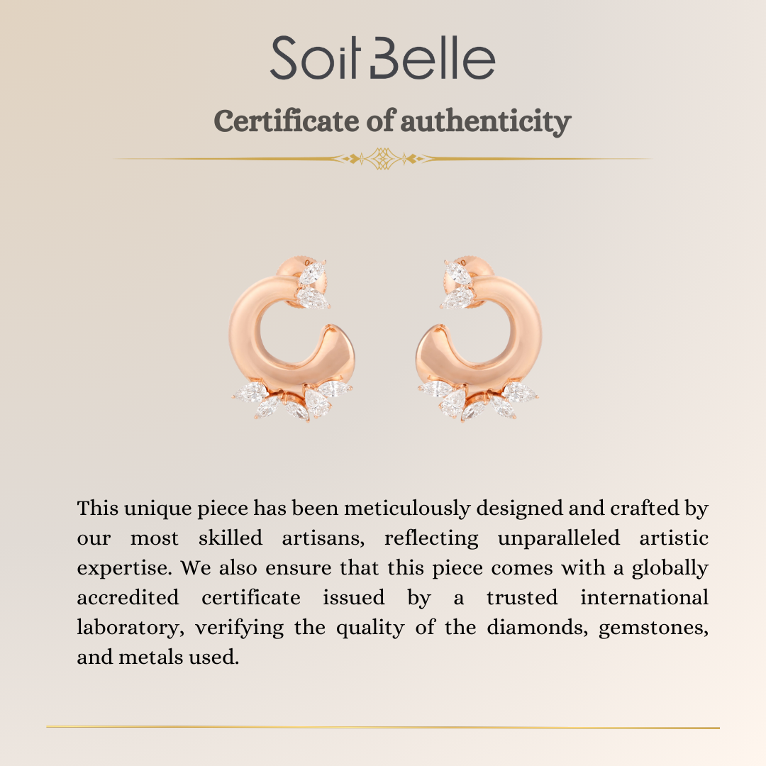 Etoil Radiant Rose Gold Diamond Earrings