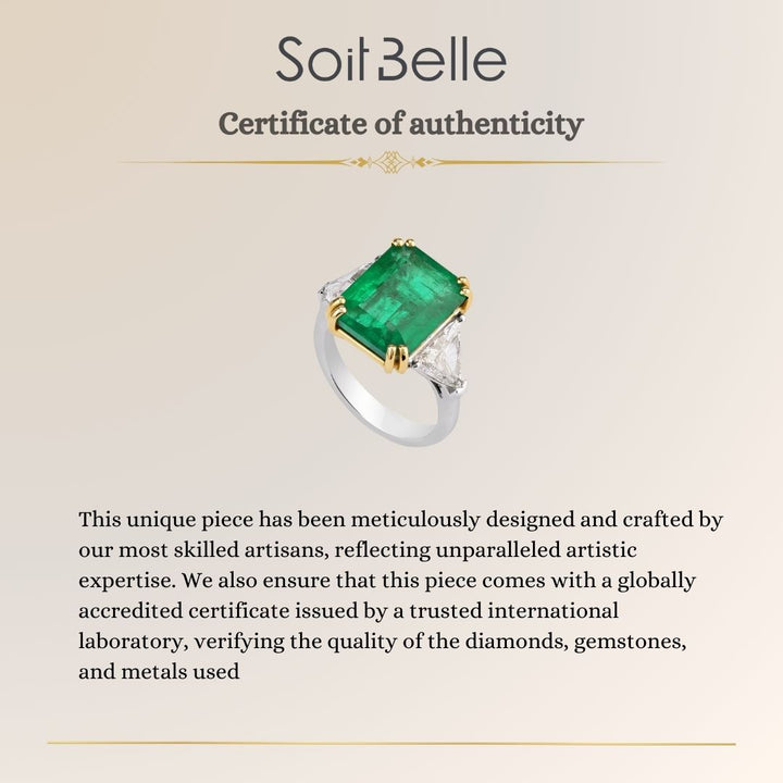 Soit Belle Green Emerald Diamond Ring