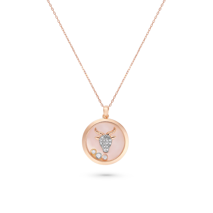ICONS Rose Gold Diamond Taurus Pendant