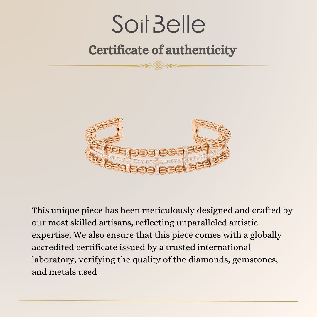 Lucien Rose Gold Diamond and Bubble Bangle