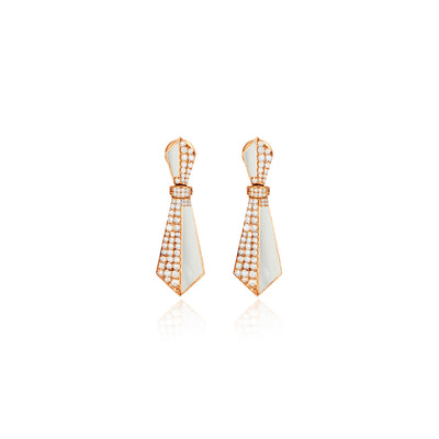 VISTA Rose Gold Diamond Earring with natural Mother of pearl