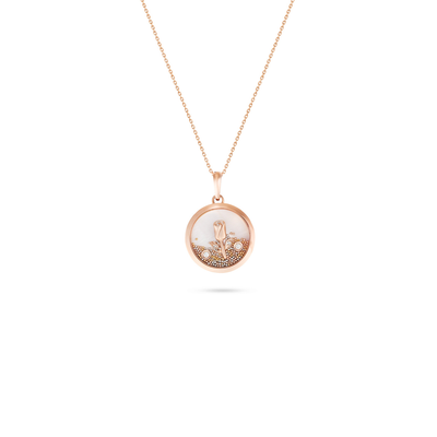  ICONS Rose Gold Diamond Rose Pendant