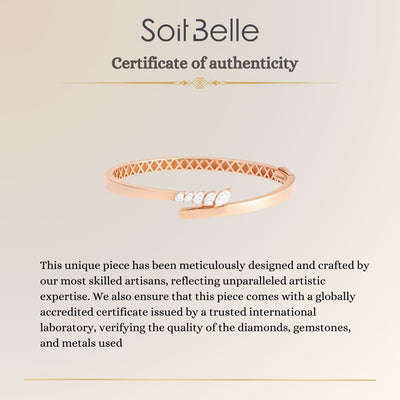 ETOILE Rose Gold Slanting Marquise Diamond Bangle