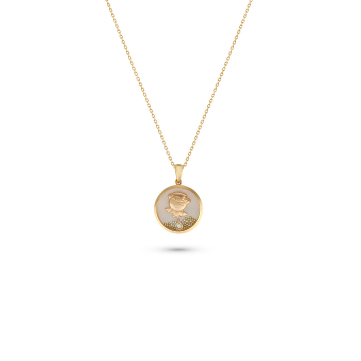ICONS Yellow Gold Diamond Angel Pendant