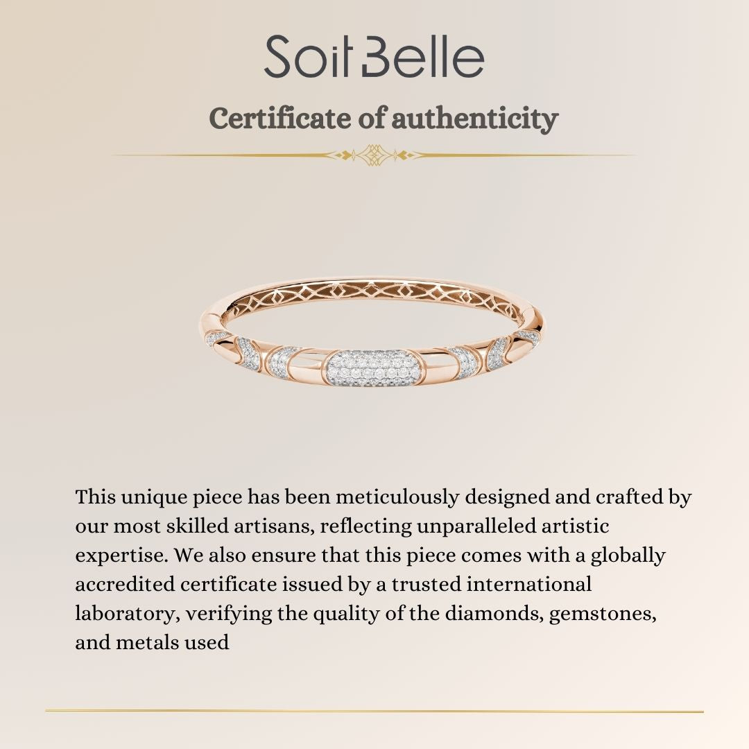 ETOILE Rose Gold Curve Line Diamond Bangle