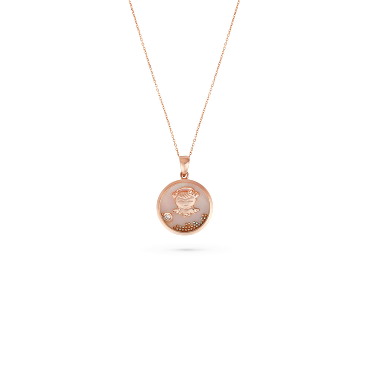 ICONS Rose Gold Diamond Angel Pendant