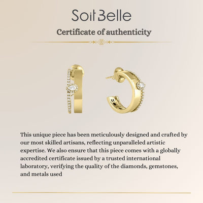 ETOILE Yellow Gold with Pear Diamond Earring