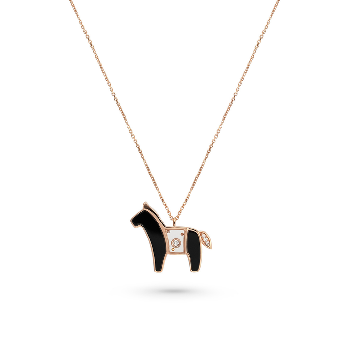 ICONS Rose Gold Diamond Horse Pendant