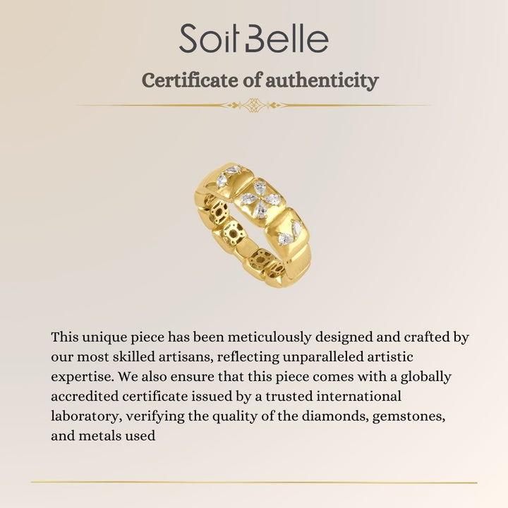 ETOILE Yellow Gold Floral Diamond Ring