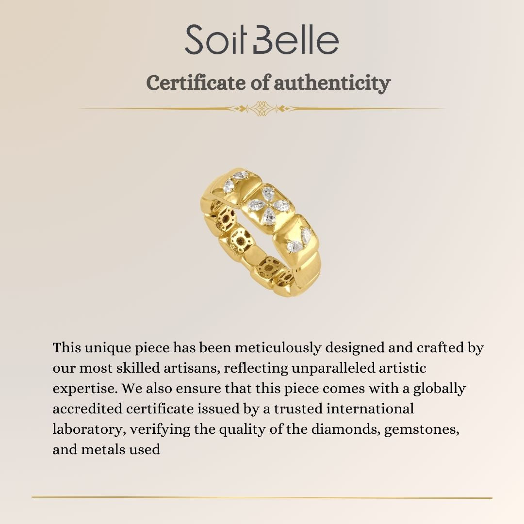 ETOILE Yellow Gold Floral Diamond Ring