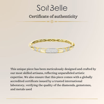 ETOILE Yellow Gold Curve Line Diamond Bangle