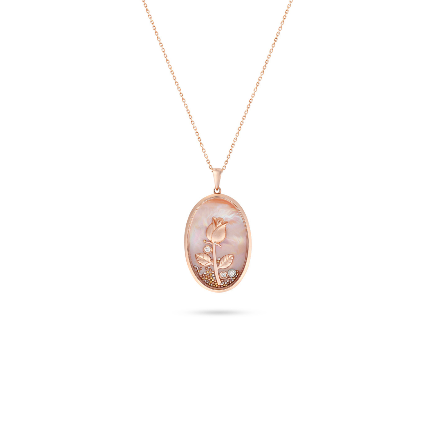 ICONS Rose Gold Diamond Rose Pendant