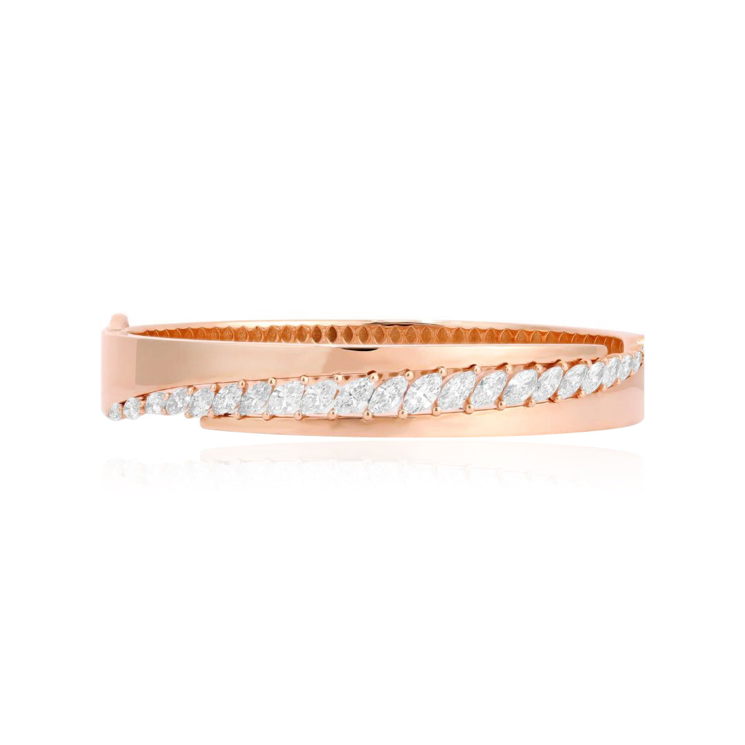 ETOILE Rose Gold Marquise Diamond Bangle