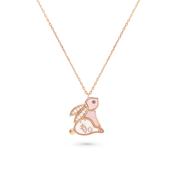 ICONS Rose Gold Diamond Rabbit Pendant