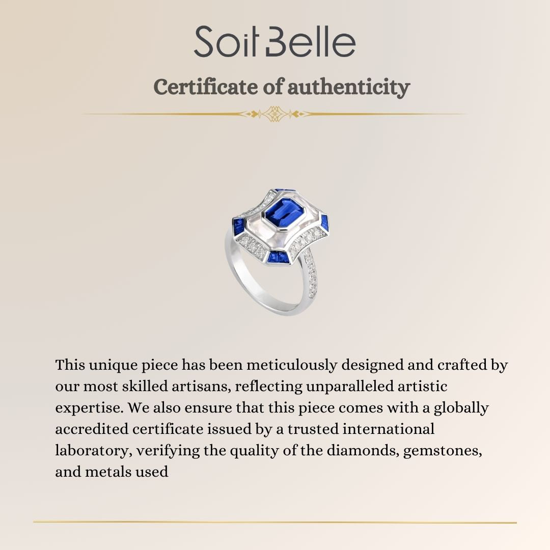 luxury blue sapphire diamond ring