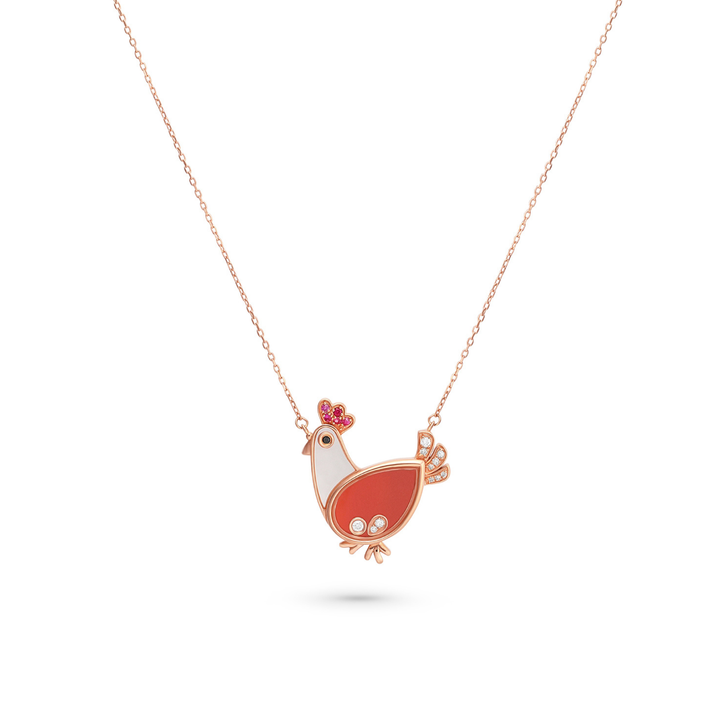 ICONS Rose Gold Diamond Hen Pendant
