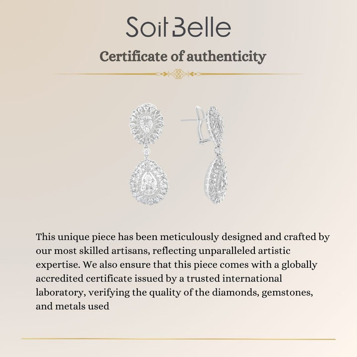 White Gold Diamond Earring Pear Shape Style