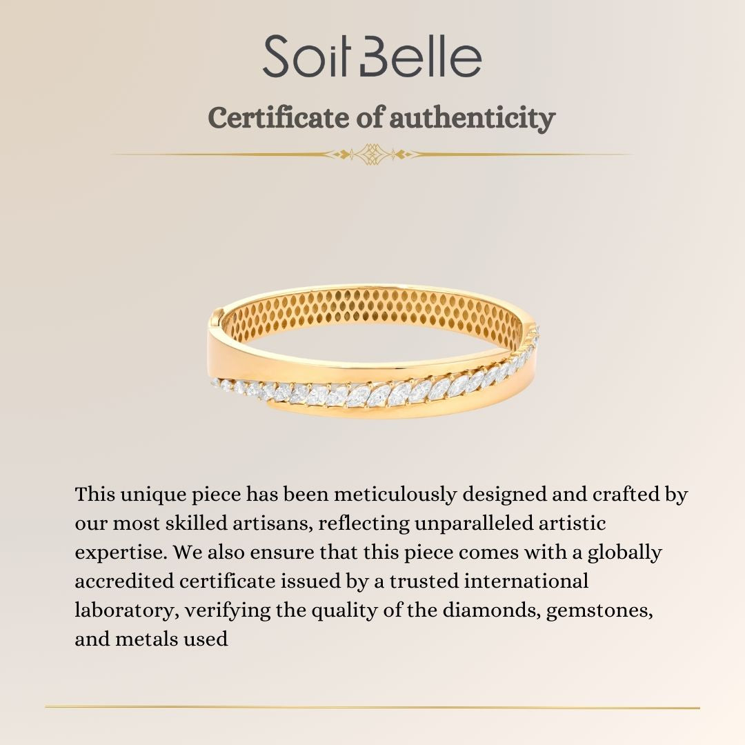 ETOILE Yellow Gold Marquise Diamond Bangle