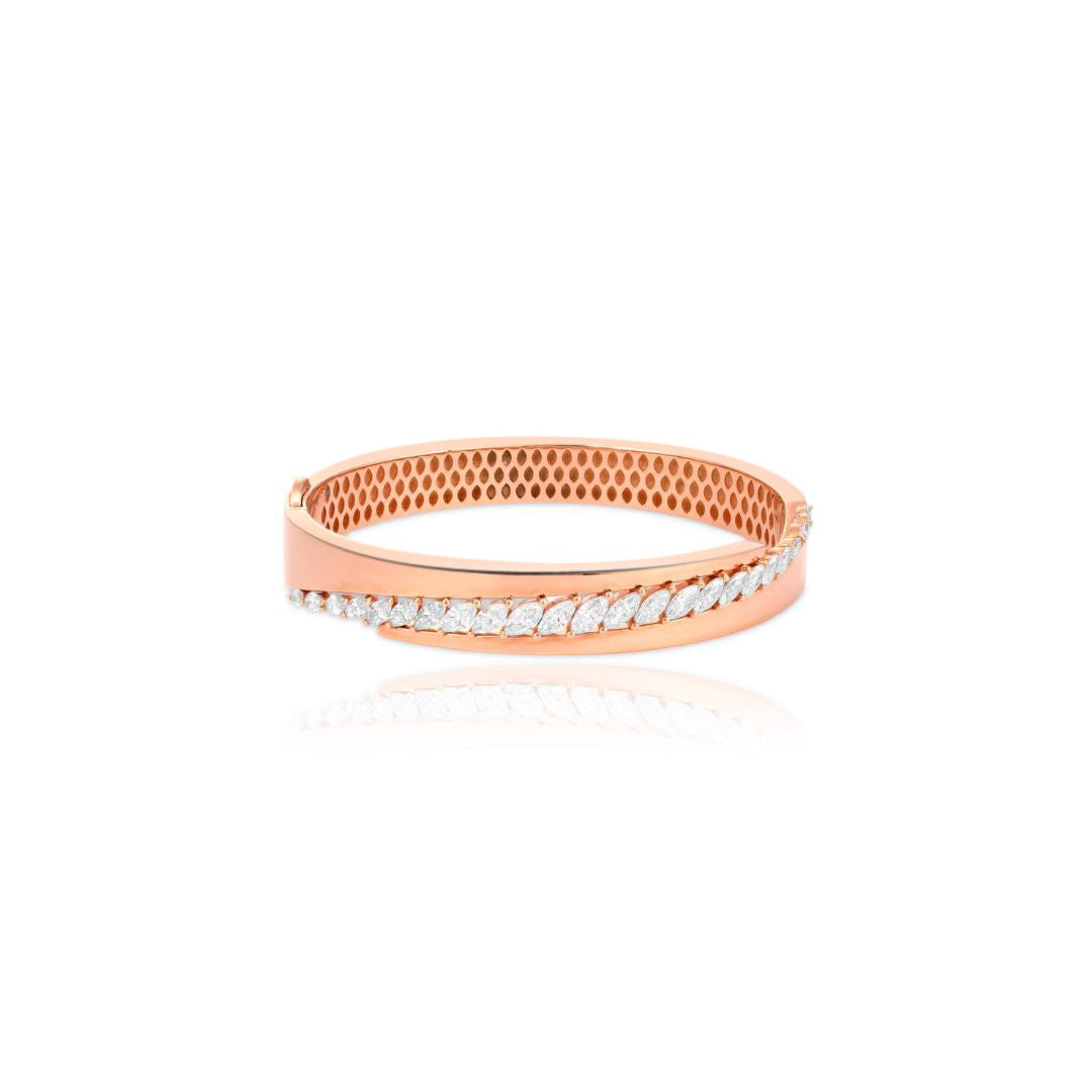 ETOILE Rose Gold Marquise Diamond Bangle