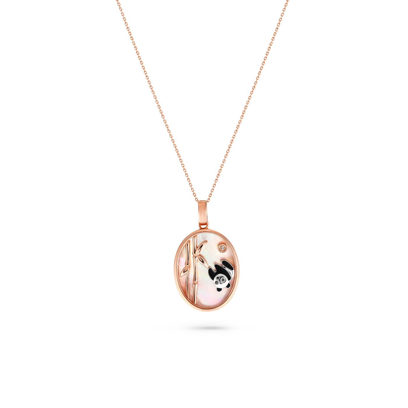 ICONS Rose Gold Diamond Panda Pendant