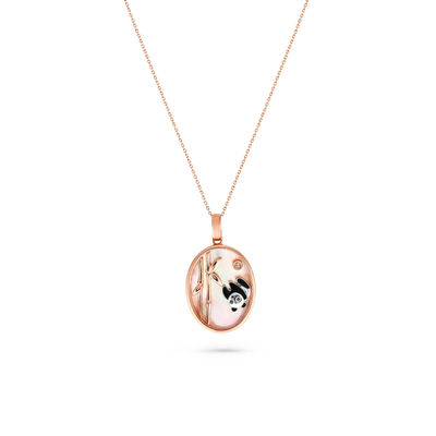  ICONS Rose Gold Diamond Panda Pendant