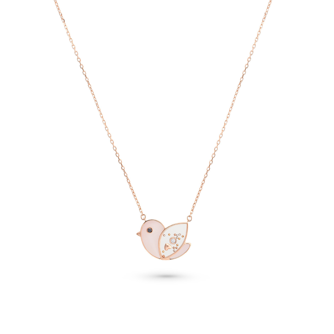 ICONS Rose Gold Diamond Bird Pendant
