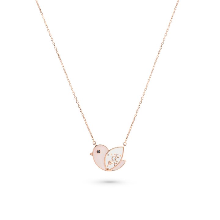 ICONS Rose Gold Diamond Bird Pendant