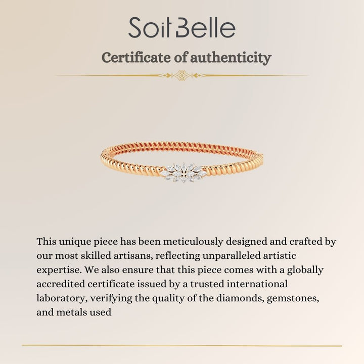 Lucien Jolie Twisted Rose Gold Diamond Bangle