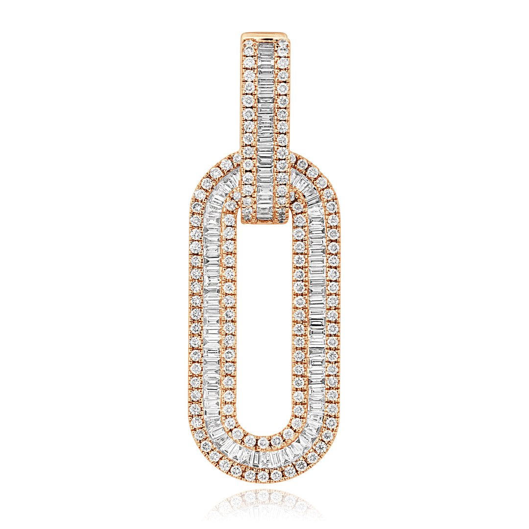 Rose Gold Diamond Link Earrings