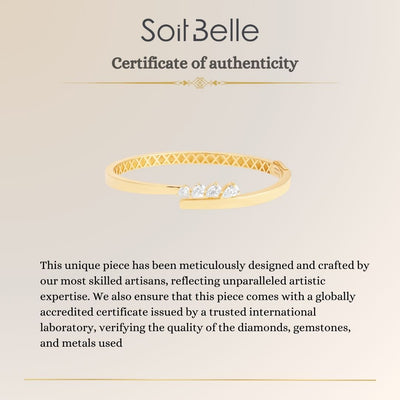 ETOILE Yellow Gold Slanting Pear Diamond Bangle