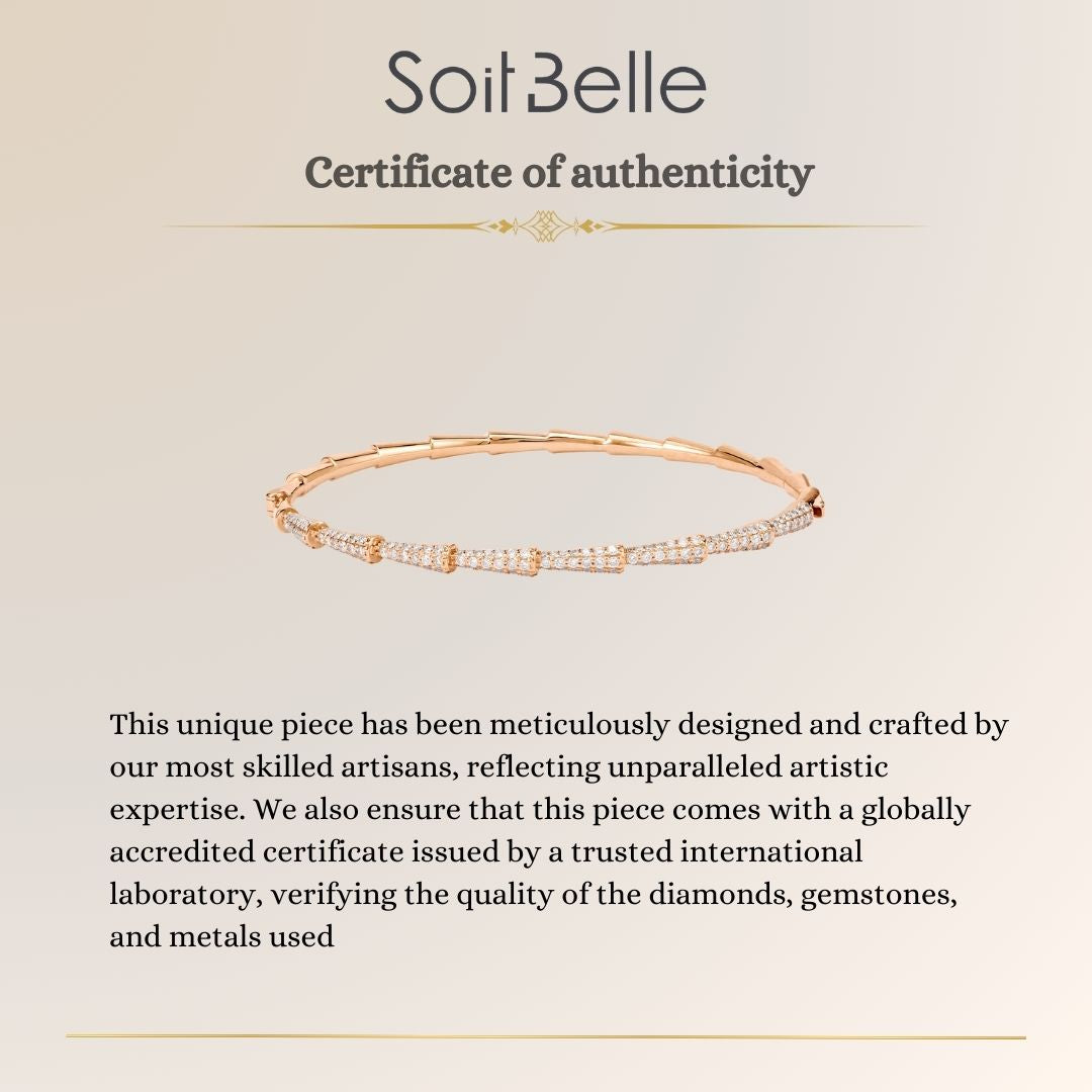 Etoile Rose Gold Curve Line Diamond Bangle