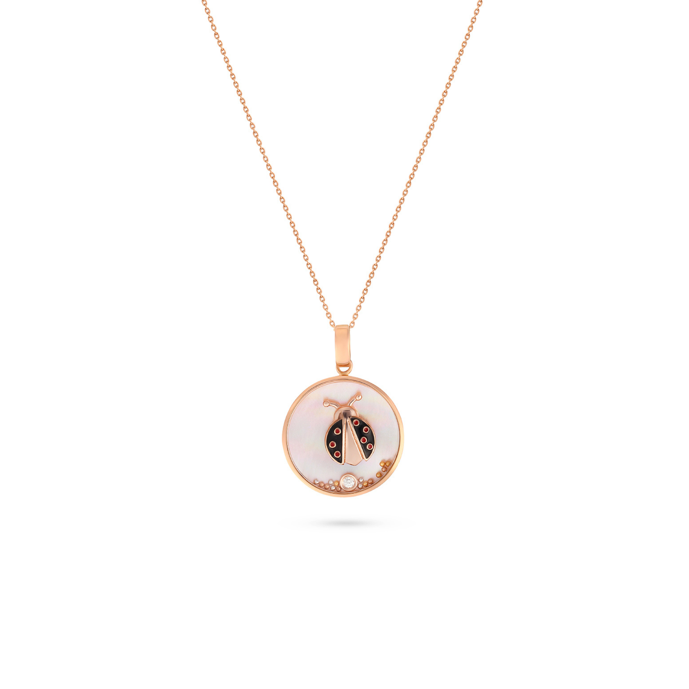 ICONS Rose Gold Diamond Coccinelle Pendant