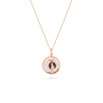  ICONS Rose Gold Diamond Coccinelle Pendant