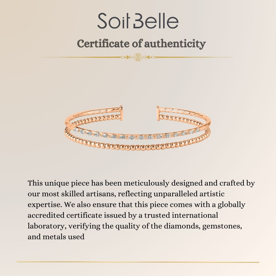 Lucien Rose Gold Diamond and Bubble Bangle