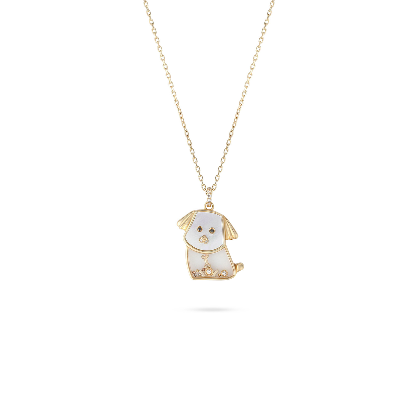 ICONS Yellow Gold Diamond puppy Pendant