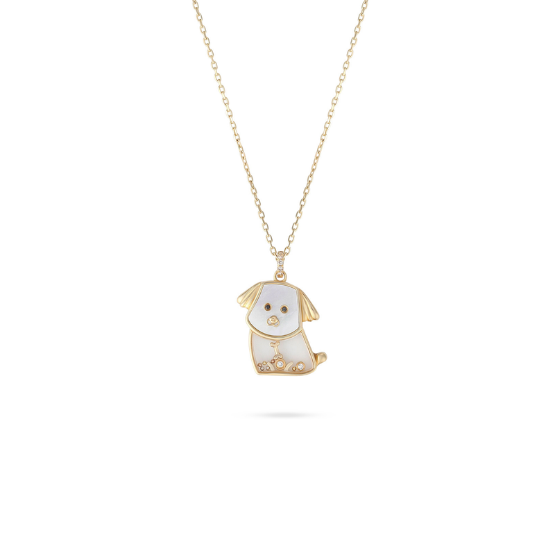 ICONS Yellow Gold Diamond puppy Pendant
