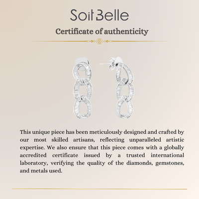 Gold Baguette Diamond Earrings