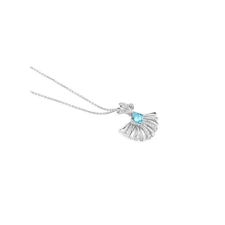 White Gold Topaz Diamond Pendant