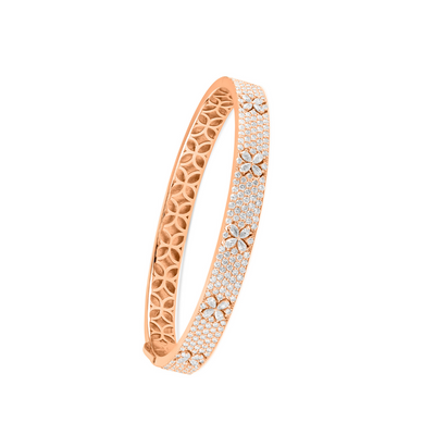 RONZA Bangle bavee with pear shape flowers diamond RONZA Bangle pave with pear shape flowers diamond