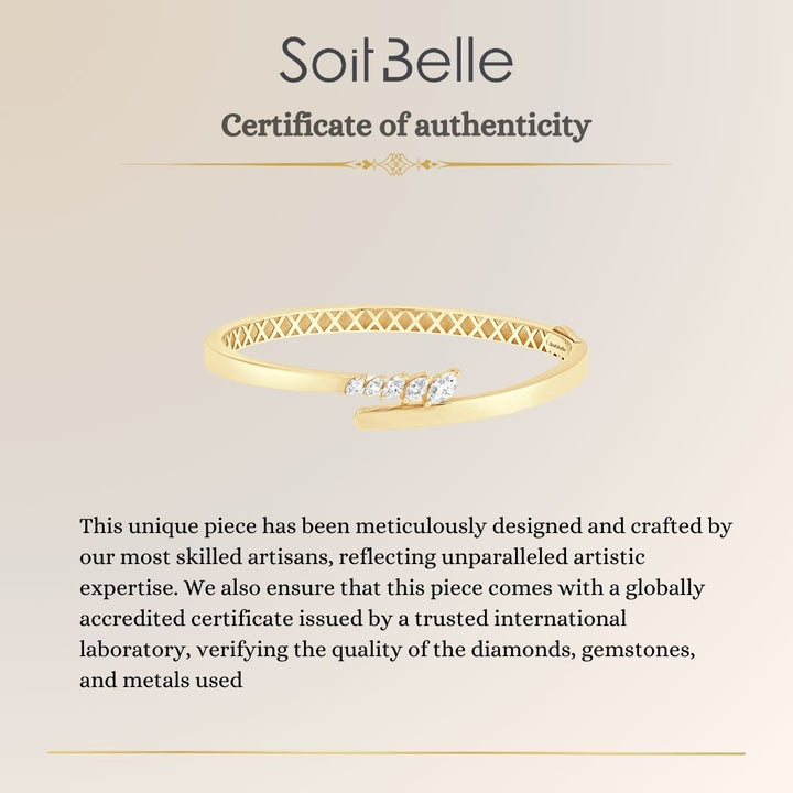 ETOILE YELLOW Gold Slanting Marquise Diamond Bangle