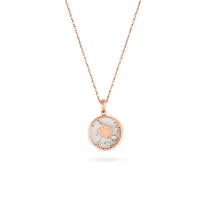 ICONS Rose Gold Diamond Poisson Pendant