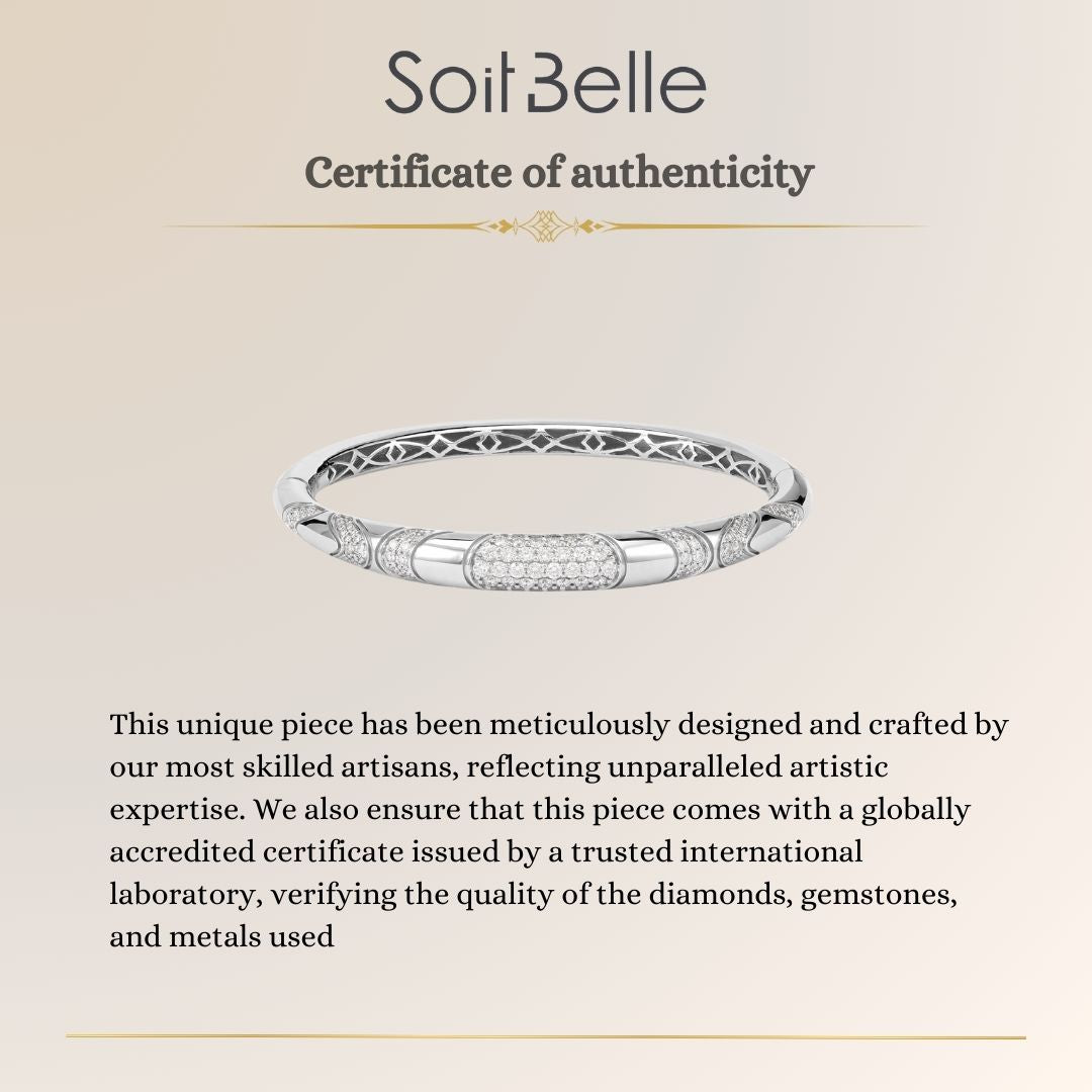 ETOILE White Gold Curve Line Diamond Bangle