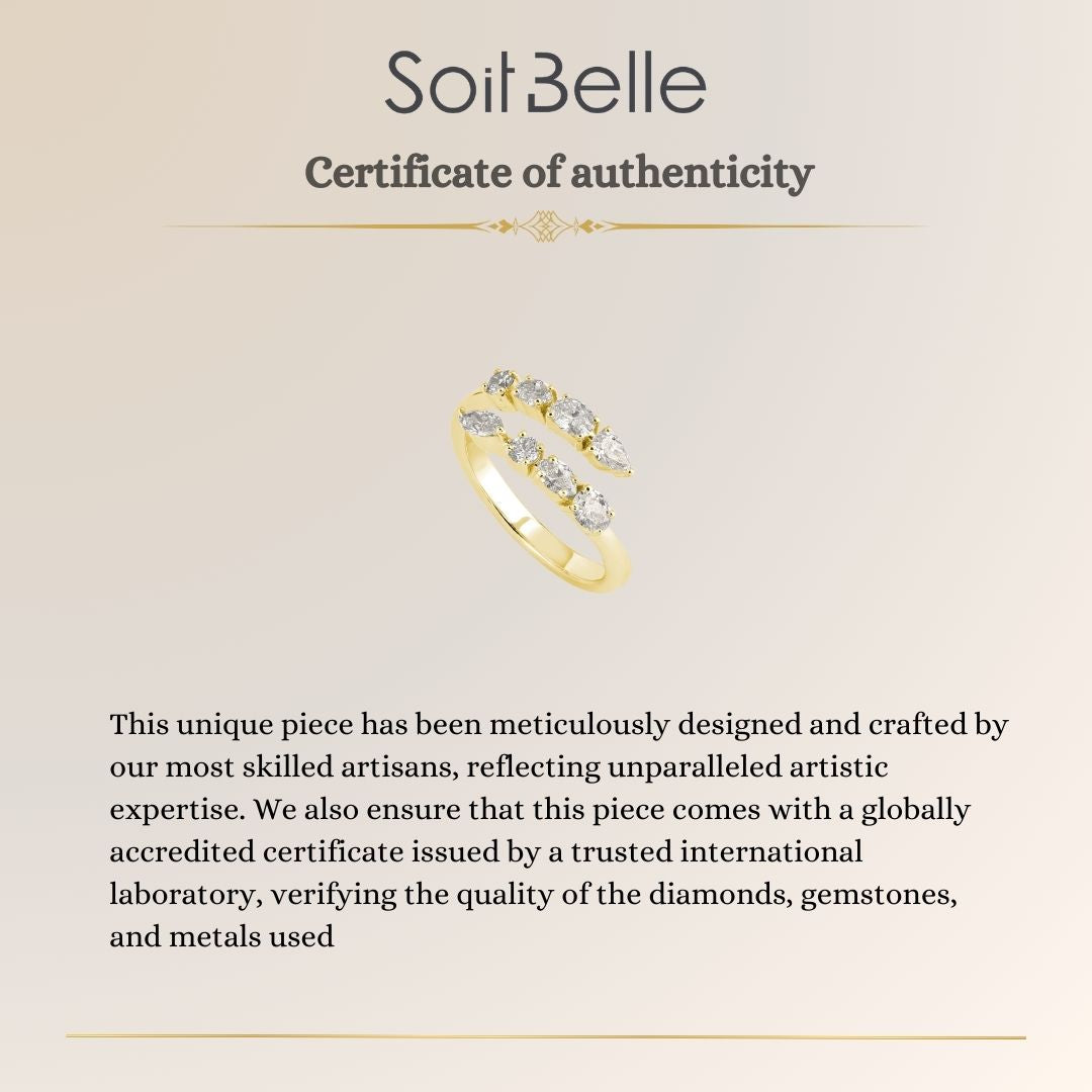 ETOILE Yellow Gold Overlapping Diamonds Ring