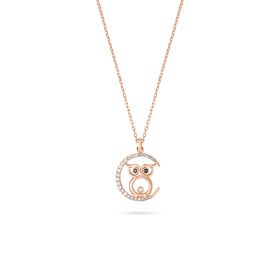  ICONS Rose Gold Diamond Hibou Pendant