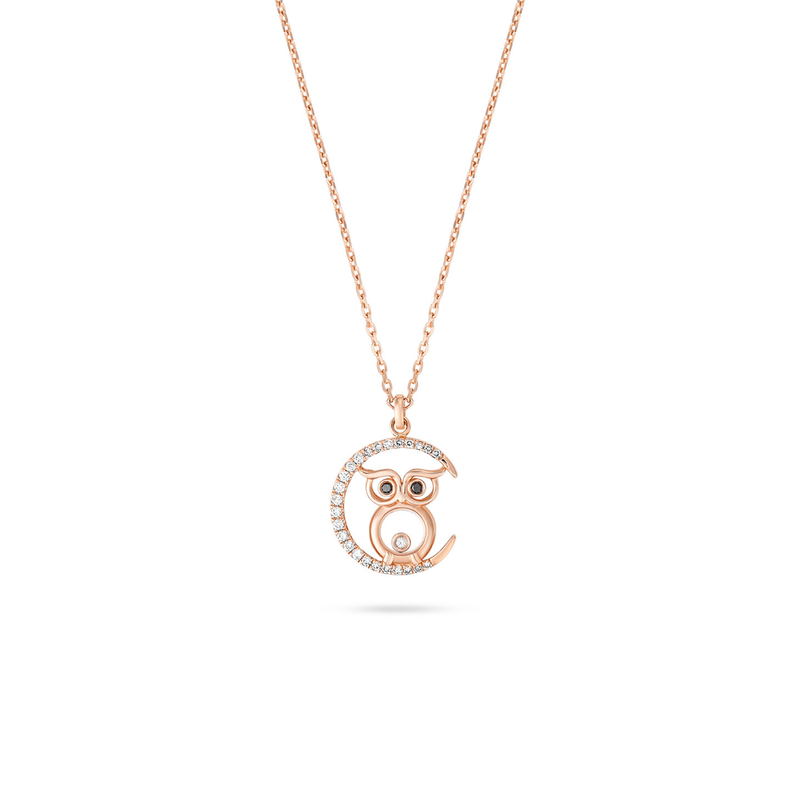 ICONS Rose Gold Diamond Hibou Pendant