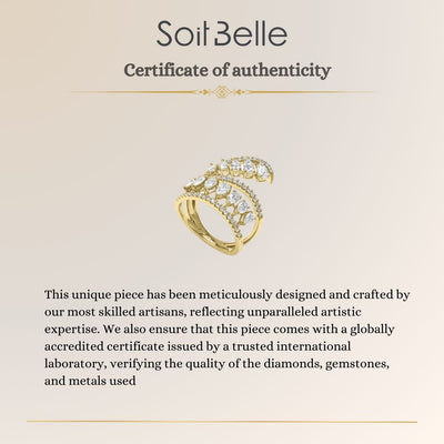 ETOILE Yellow Gold spiral diamond ring