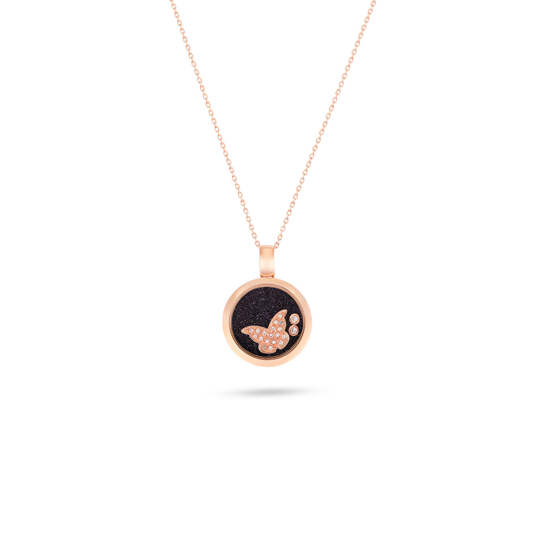ICONS Rose Gold Diamond butterfly Pendant