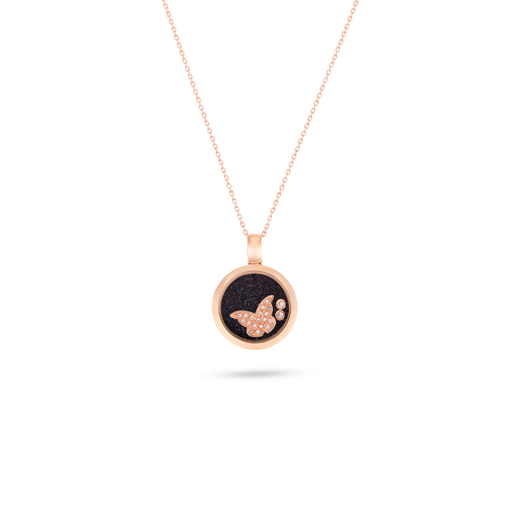 ICONS Rose Gold Diamond butterfly Pendant