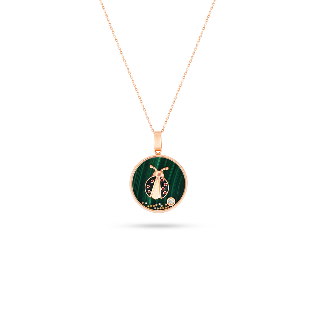 ICONS Yellow Gold Diamond Coccinelle Pendant