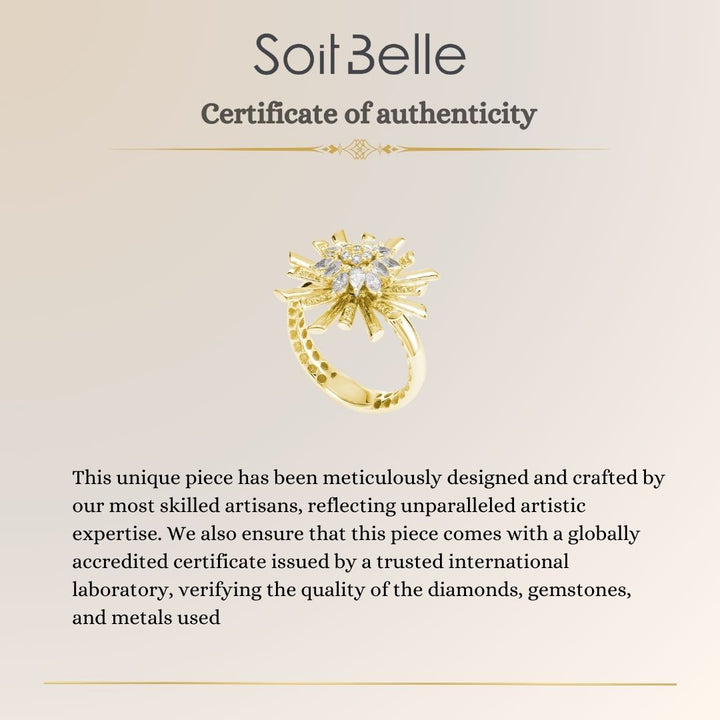 VISTA Yellow Gold Pointed Diamond Ring